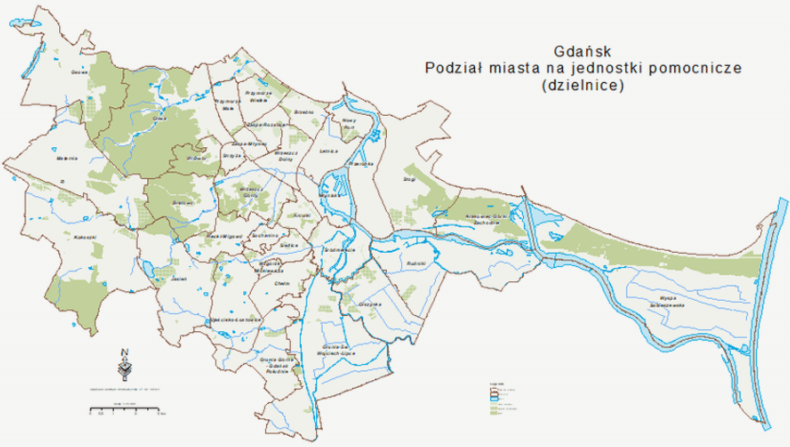Mapa kartograficzna Gdansk